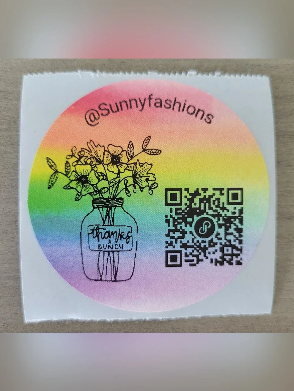 Custom Thank You Stickers - Rainbow Pastel Stickers (50 Pack)